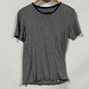 Rag and bone New York Striped Black & White Crew Neck Men's T-Shirt